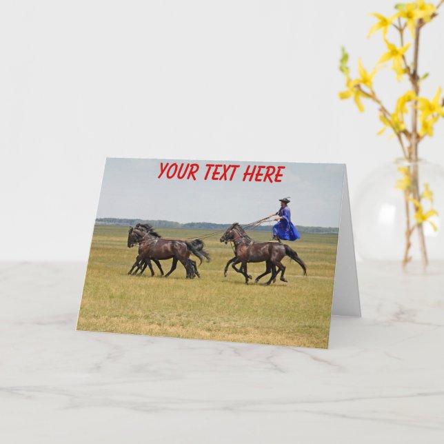 Hungart-Pferde und Pferde Karte (Gelbe Blume)