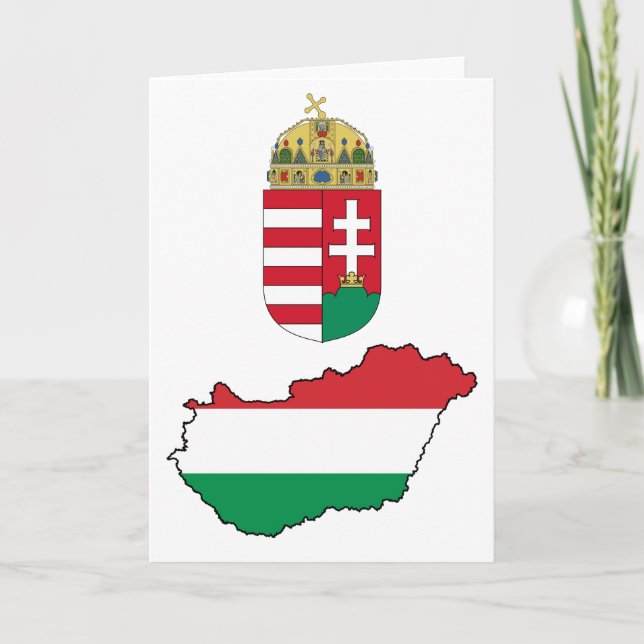 Hungary Flag Map HU Karte (Vorderseite)