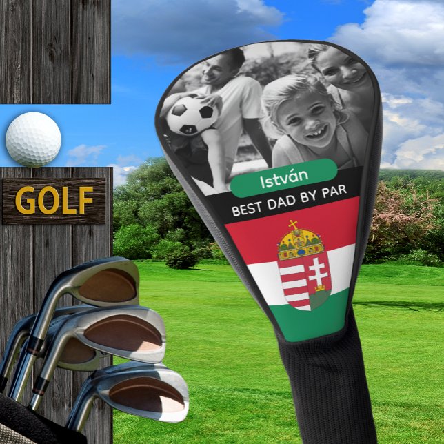 Hungary Golf, Best Dad, Hungarian Flag, Photo Golf Headcover (Hungary Golf Head Cover / Flag, emblem)