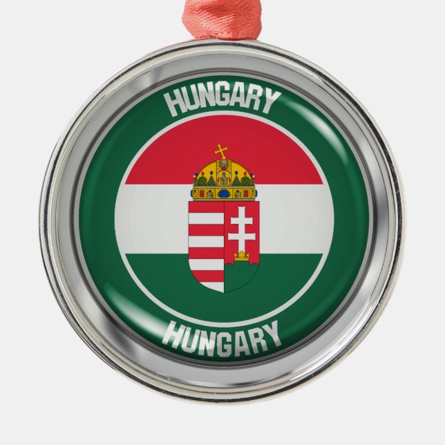 Hungary Round Emblem Ornament Aus Metall (Vorne)