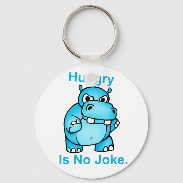 Hunger ist kein Witz. Hippo Schlüsselanhänger (Vorderseite)
