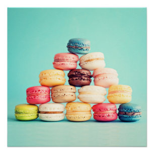 Hunger, Macaron, Hipster, Multicolor, Süßigkeiten- Poster