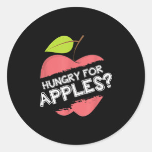 Hunger nach Äpfeln/Shirt - Motivierend Obst Runder Aufkleber
