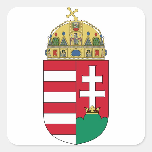 Hungeremblem Quadratischer Aufkleber (Vorderseite)