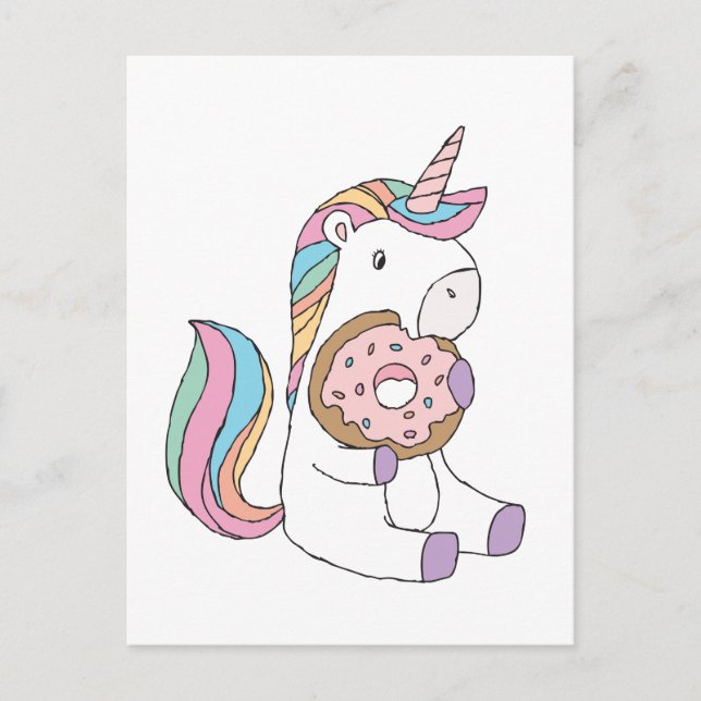 Hungerfestungen Unicorns Niedliche Kunst, Dichtung Postkarte (Vorderseite)