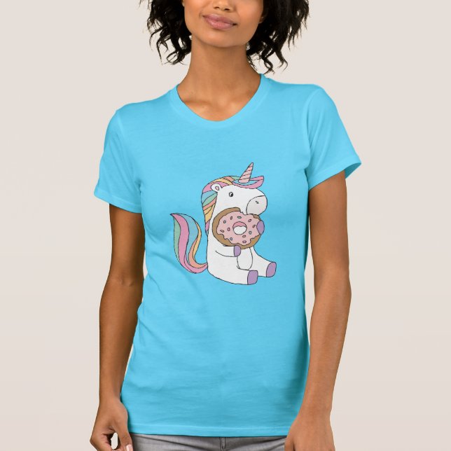 Hungerfestungen Unicorns Niedliche Kunst, Dichtung T-Shirt (Vorderseite)
