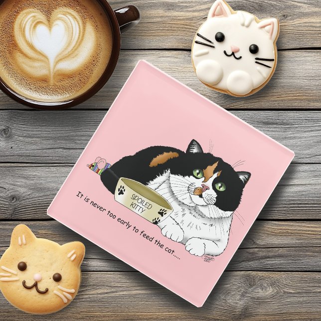 Hungerkatze am frühen Morgen Glasuntersetzer (Von Creator hochgeladen)