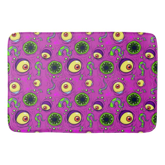 Hungermonster Nahtloses Muster Badematte (Vorderseite)