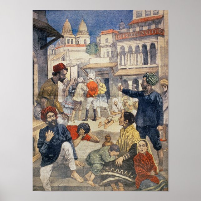 Hungersnot in Indien Poster (Vorne)