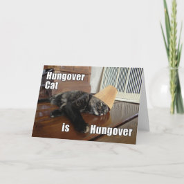 Hungover Tortoiseshell Cat Grußkarte Karte