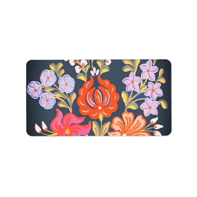 hungrige Blume - lebhafte Farben Adressaufkleber (Vorne)