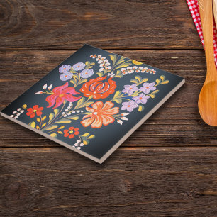 hungrige Blume - lebhafte Farben Fliese