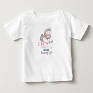 Hungrige Einhörner Farbige Einhorn Kunst Süße Kuns Baby T-shirt