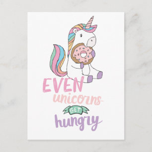 Hungrige Einhörner Farbige Einhorn Kunst Süße Kuns Postkarte