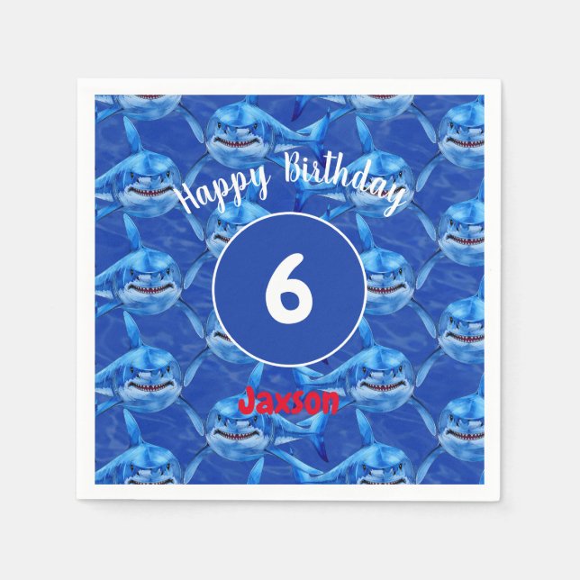 Hungrige Haie  Serviette (Vorderseite)