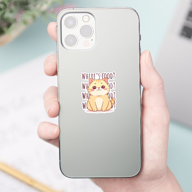 Hungrige Ingwerkatze  Aufkleber (Telefon)
