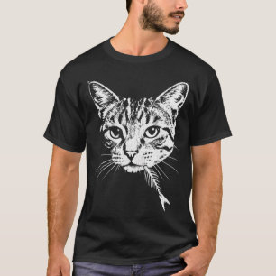 Hungrige Katze – Lustiges Fischgräten-Katzendesi T-Shirt