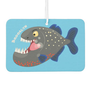 Hungrige lustige Piranha Cartoon Illustration Autolufterfrischer