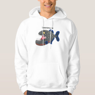 Hungrige lustige Piranha Cartoon Illustration Hoodie