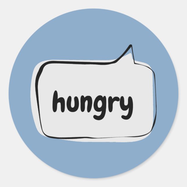 Hungrige Sprechblase Runder Aufkleber (Vorderseite)