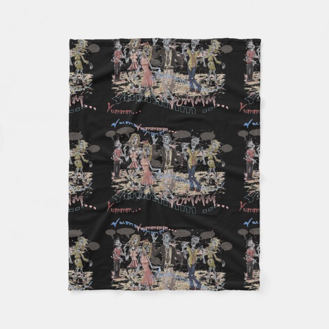 Hungrige Zombies Fleecedecke (Vorderseite)