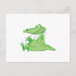 hungriger Alligator Postkarte