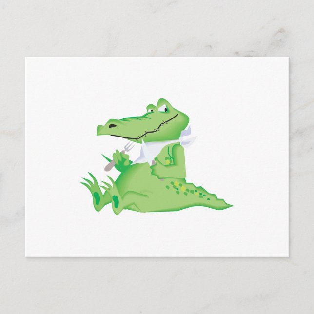 hungriger Alligator Postkarte (Vorderseite)