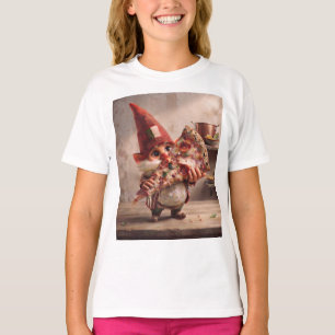 Hungriger Gnom isst ein großes Stück Pizza T-Shirt