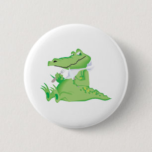 hungriger hungriger Alligator Button