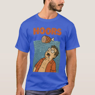 Hungriger Mann sabbert an schwebendem Schinken T-Shirt