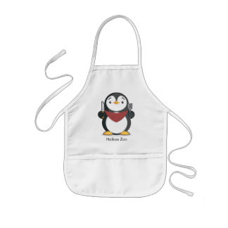 Hungriger Penguin scherzt Schürze