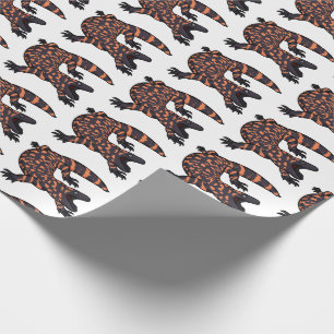 Hungriges Goldmonster-Eidechsen-Cartoon Geschenkpapier