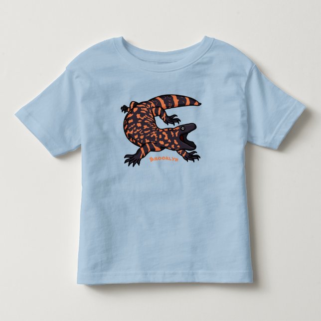 Hungriges Goldmonster-Eidechsen-Cartoon Kleinkind T-shirt (Vorderseite)