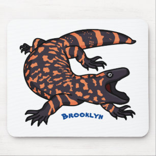 Hungriges Goldmonster-Eidechsen-Cartoon Mousepad