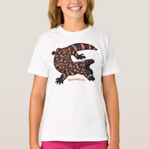 Hungriges Goldmonster-Eidechsen-Cartoon T-Shirt
