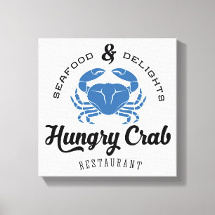 Hungriges Krabben-Restaurant-Plakat Leinwanddruck