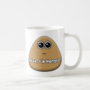 Hungriges Pou mit Text Kaffeetasse