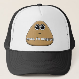Hungriges Pou mit Text Truckerkappe