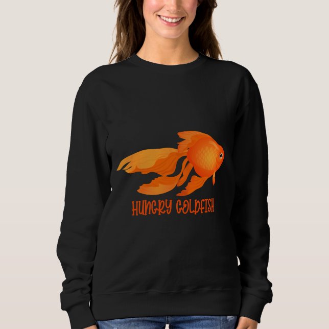 HungriGoldfish 2 auf dunkeltürkis Sweatshirt (Vorderseite)