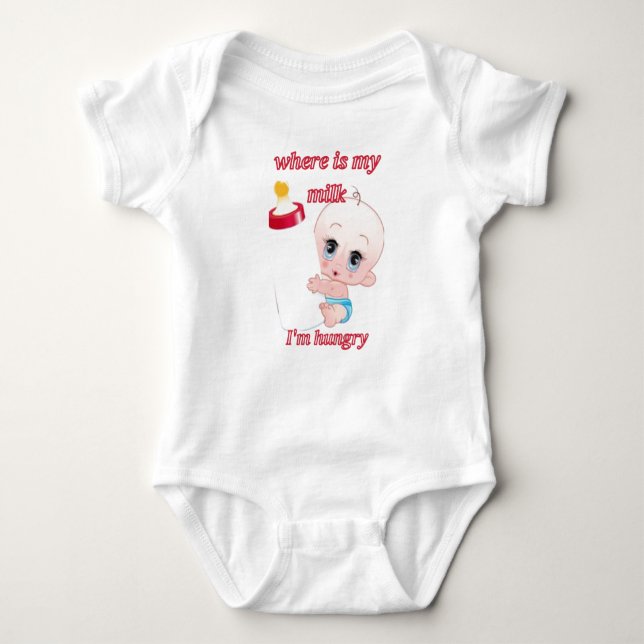Hungry Baby Bodysuit. Baby Strampler (Vorderseite)
