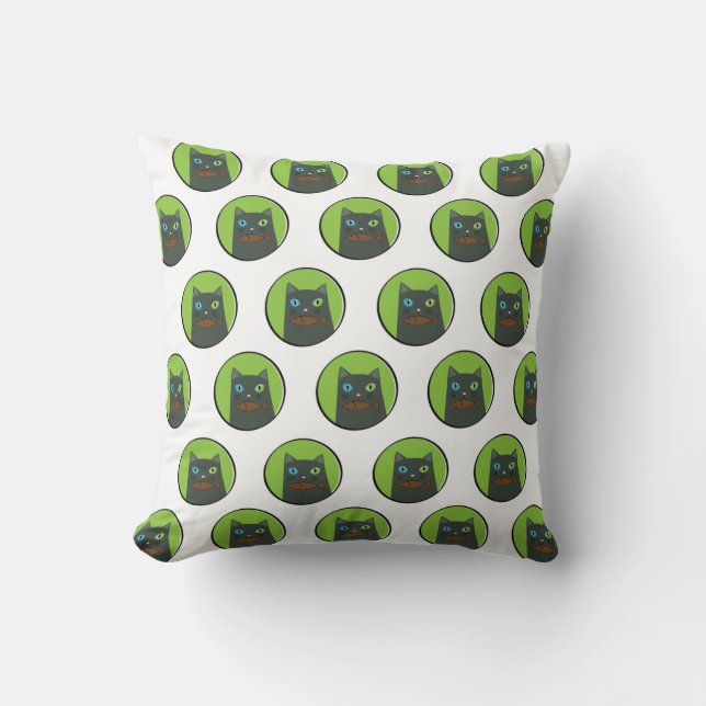 Hungry Cat Pillow Kissen (Vorderseite)
