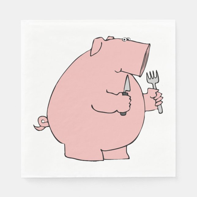 Hungry Pig Serviette (Vorderseite)