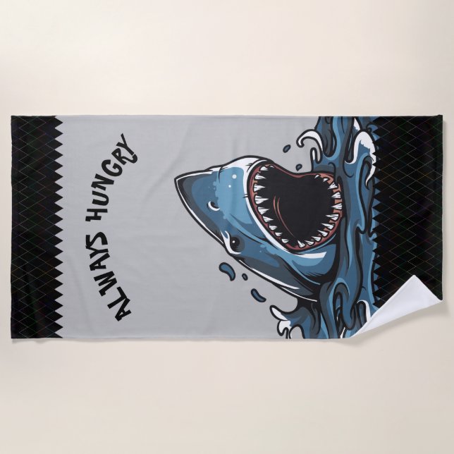 HUNGRY SHARK STRANDTUCH (Vorderseite)