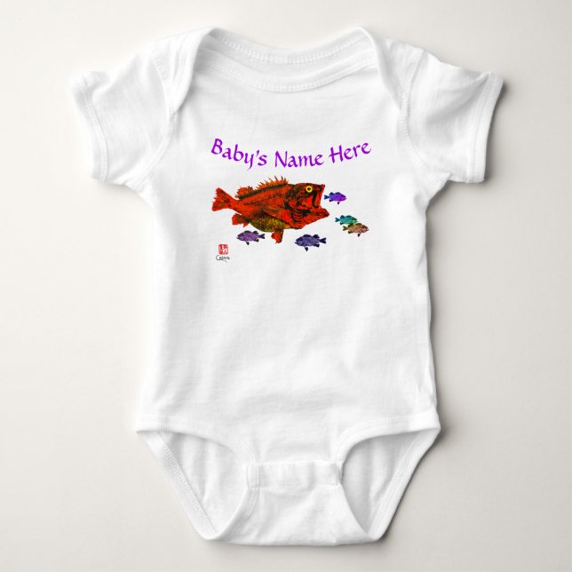 Hungy Yelloweye - Baby Bodysuit Strampler (Vorderseite)