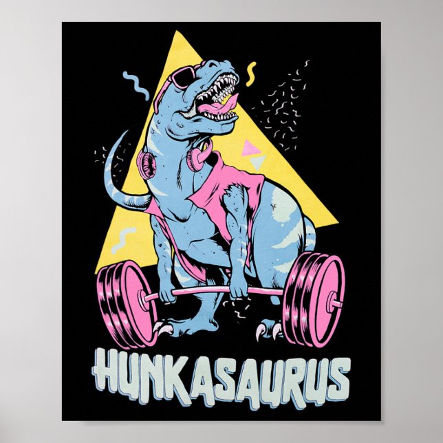 Hunkasaurus T Rex Dinosaur Lustiges Fitnessstudio  Poster (Vorne)