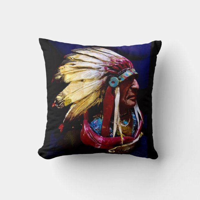 "Hunkpapa Chief" original art Kissen (Vorderseite)