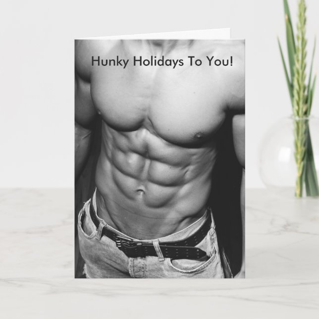 Hunky Holidays Grußkarte Feiertagskarte (Vorderseite)