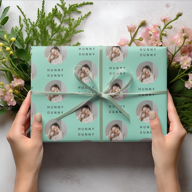 Hunny Bunny Foto Ostergelb | Personalisiert Geschenkpapier (Von Creator hochgeladen)