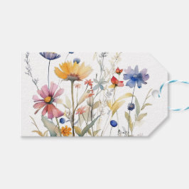 'Hunny' Wildblume Wasserfarbe Party Geschenkanhänger