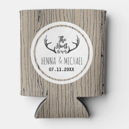"Hunt is Over" Rustikale Antler Barnwood-Hochzeit Dosenkühler